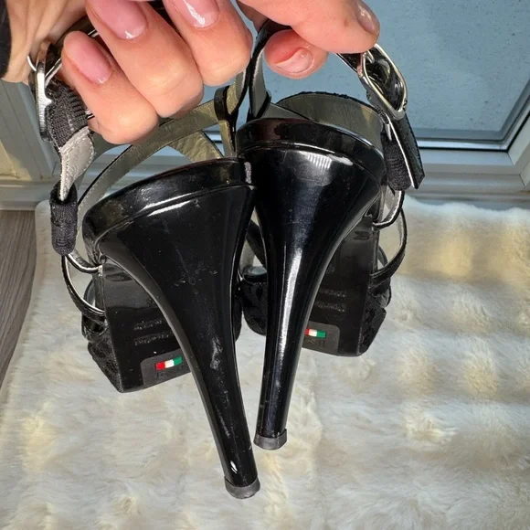 NeroGiardini Platform Heels Lace Sandals - Picture 8 of 10